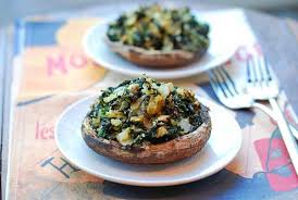 Spinach Stuffed Portobello Mushrooms Recipe Appetizers With Portobello Caps Olive Oil Cooking Portobello Mushroom Recipes Mushroom Recipes Healthy Food Blogs