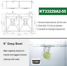 A slip joint end outlet waste drain ties a double bowl sink together and the outlet is at either end of the drain. Kichae 33x22 Topmount Sink 18 Gaugle Stainless Steel Double Bowl 50 50 Kitchen Sink 33 Inch Drop In Kitchen Sink Double Bowl Kitchen Sinks Femsa Com