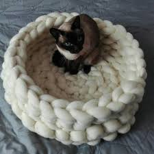 Your fur friend will love. China Pet Basket Handmade Crocheted Cat Bed Cozy Polyester Furniture Thick Knitted Sofa Cat Cave Nes Pet Bed From China On Topchinasupplier Com