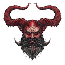Red Devil Satan Horn With Beard, Evil, Devil, Demon PNG Transparent Image  and Clipart for Free Download