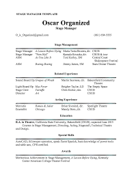 stage manager resume