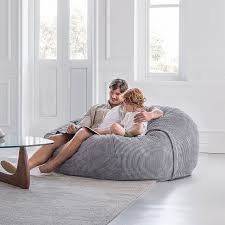 Vetsak Beanbag Large Cord Velours Light Grey Zitzak Traagschuim Hotellobby