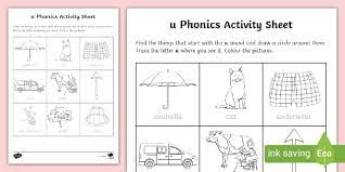 Kids tv is home to various popular nursery rhymes that educate & entertain toddlers. U Phonics Worksheet Teaching Resource Twinkl
