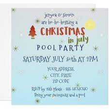 It doesn't have to be as big, expensive, or even classy as christmas in december. Christmas In July Pool Party Invitation Zazzle Com Pool Party Invitations Party Invitations Christmas In July
