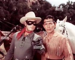 Lone Ranger 1949 TV series Clayton Moore as The Lone Ranger Jay Silverheels as Tonto Silver the horse black and white television stills ABC show, AI generated