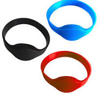 Pack Of 2 T5577 RFID Writable Silicone Wristbands - 125kHz Rewritable Black  Bands