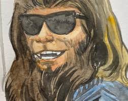 Teen Wolf 80s Original Art Watercolor Sketch 6”x9”