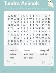 Habitats Word Search Tundra Animals Worksheet Education Com