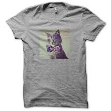Think of something you love. Tee Shirt Chaton Dandy Gris