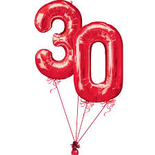 Same day happy birthday balloons delivery in usa. 30th Birthday Number Balloon Delivered Helium Filled 30th Balloon Bouquet