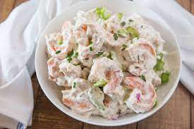 If using frozen shrimp, first thaw shrimp by placing shrimp in a strainer and running under cold water. Creamy Shrimp Salad Dinner Then Dessert