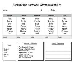 Weekly Homework And Behavior Chart