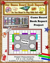 Game Board Book Report Project Templates Worksheets Grading Rubric And More Book Report Projects Book Report Board Books