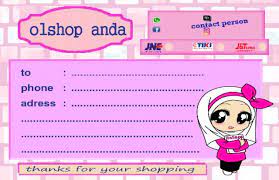 Stiker pengiriman olshop memudahkan anda memberi alamat barang kiriman. Stiker Pengiriman Alamat Olshop Label Kirim Kartun Hijab Shopee Indonesia