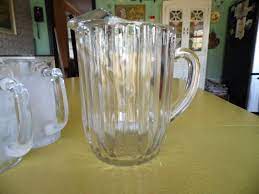 Glass pitchers and carafes for branding and promotion. Classic Glass Beer Pitcher American Legion Hall Pitcher Vintage Ribbed Glass Pitcher For The Bar Beer Glass Pitcher Beer
