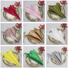Maybe you would like to learn more about one of these? 100pcs Lot Wedding Party Ceremony Event Decoration Red White Multi Color Satin Table Napkin Hotel Banquet 19 Folding Cloth Satin Table Napkins Table Napkinwedding Napkin Cloth Aliexpress