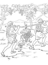 Joshua And Caleb Returning From Canaan Coloring Page Desenhos Biblicos Para Colorir Paginas Para Colorir Josue Biblia