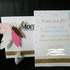 Je t'invite à fêter mon idées d'anniversaire 10 ans pour les filles. Carte Pochette Invitation Anniversaire Fille Tribal Par Creasabflower