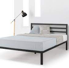 Buy metal beds, bed platform beds bases for double and get the best deals at the lowest prices on ebay! Amazon Com Mellow 14 Inch Heavy Duty Metal Platform Bed W Headboard Wooden Slat Support Mattress Foundation No Box Spring Needed Full Black Furniture Decor