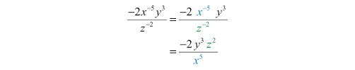 When the bases are different and the exponents of a and b are the same, we can divide a and b first: Negative Exponents