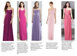 Mismatched Pink And Purple Bridesmaids Dresses From Dessy Com Bridesmaid Purple Bridesmaid Dress Dresses