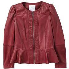 Mango Puffed Leather Jacket 4 370 Czk Liked On Polyvore Featuring Outerwear Jackets Cherry Red Jacket Clothes Design Real Leather Jacket Leather Jacket