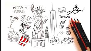 New York Doodles Nyc Freiheitsstatue Zeichnen Lernen How To Draw Manhattan Nyu Jork Youtube