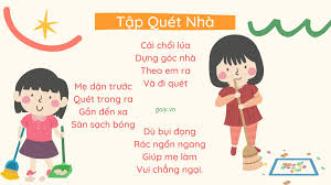 Trường Mầm non Đinh Tiên Hoàng - Bài thơ: Tập quét nhà