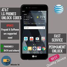 All gsm phones including come with a unique lock or barrier. Retail Services Unlock Code At T Lg Gophone Phoenix 3 M150 K10 K425 Phoenix 2 K371 Att Usa Business Industrial