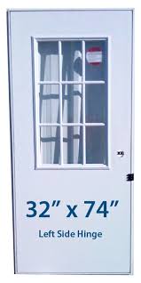 5500 series kinro outswing steel entry door 6 panel style with 4 light window size 32x76 $293.87. Mobile Home Cottage Door 32x74 Lh Left Hand Hinge Doors With Window