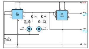 If you want to know all the pinout of the 555 timer, what each pin is and what each pin does, see 555 timer pinout. 555 Timer Circuit With Variable On Off Times