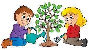 Juego Sobre Las Plantas Para Ninos De Primaria Imagenes Animadas De Ninos Plantacion De Arboles Ninas Sembrando