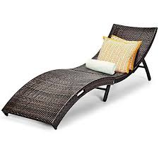 Tangkula Patio Rattan Chaise Lounge Outdoor Wicker Lounge Chair Foldable Chaise Lounge Wicker Lounge Chair Outdoor Wicker Lounge Chairs Rattan Lounge Chair