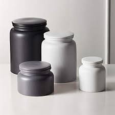 Le creuset white stoneware 3 piece canister with wooden lid set by le creuset (348) $171. Prep Stoneware Kitchen Canisters Cb2