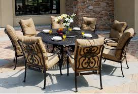 Check spelling or type a new query. Patio Furniture Dining Set Cast Aluminum 71 Round Table 9pc Santa Anita