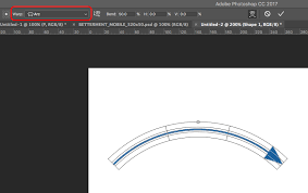 1) draw a curved path, deselect it, then draw an angled path for the arrow head. How To Efficiently Draw Bent Or Curved Lines Or Arrows With Photoshop Graphic Design Stack Exchange