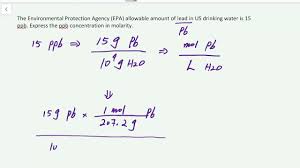 How To Convert Part Per Billion Ppb To Molarity Analytical Chemistry Youtube