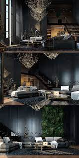 Would you paint your house black? Black Living Rooms Ideas Inspiration Modern Interior Design Architecture House Design