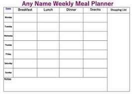 Details About Personalised A4 Weekly Reusable Diet Chart Meal Planner Shopping List