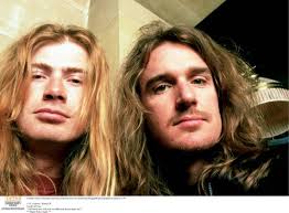 Portrait of Dave Mustaine and Dave Ellefson from US metal band Megadeth  photographed in January