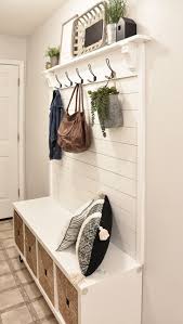 Dog stairs for beds kitchen contemporary. Diy Shiplap Hall Tree With Bench The Frugal Homemaker