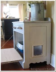You Ll Never Guess What S Inside This Cabinet Diy Litter Box Kitchen Built Ins Old Dressers