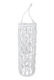 Spetebo Holz Laterne Weiss Mit Kerzen Glas 50 Cm Garten Deko Weide Laterne Windlicht Amazon De Kuche Haushalt