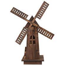 Zeny Decorative Wooden Windmill Classic Old Fashioned Wind Mill Holland Style Lighthouse Outdoor Yard Garden Home Decor Green Lawn Garden Store Wooden Windmill Windmill Windmill Decor