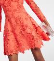 Floral guipure lace minidress in orange - Oscar De La Renta ...