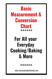 Cooking measurement conversion chart grams. Basic Measurement Chart Basic Conversion For Cooking Baking