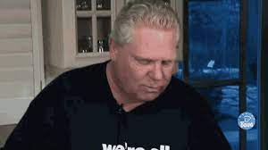 A man drives a yellow car on a pink background. Doug Ford Cherry Pie Gif Dougford Cherrypie Premier Discover Share Gifs
