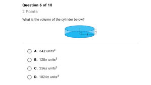 We would like to show you a description here but the site won't allow us. Question 6 Of 10 2 Points What Is The Volume Of The Chegg Com