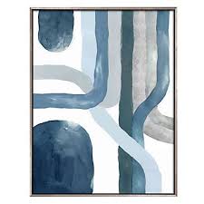 Blue Crossing 2 Cross Wall Art Abstract Blue Wall Art