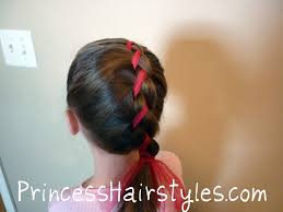 Part dry hair into sections create three to four large sections by parting hair from ear to ear and then from forehead to crown or forehead to nape. 2 Strand Ribbon French Braid Easy Hairstyles For Girls Princess Hairstyles